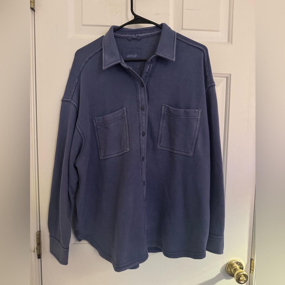 Aerie navy/blue long sleeved oversized
